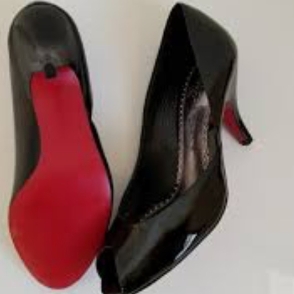 White House Black Market Shoes - RED BOTTOM BLACK patent leather heel 7.5 WHBM